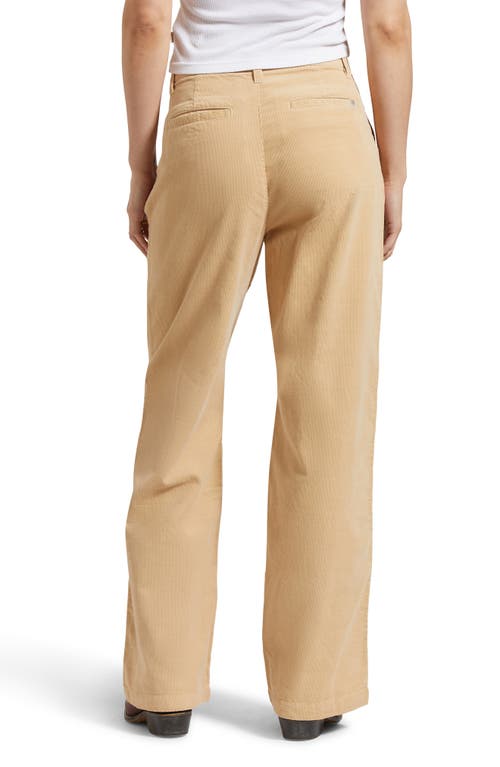 Brixton Ludlow High Waist Corduroy Pants In Oat Milk