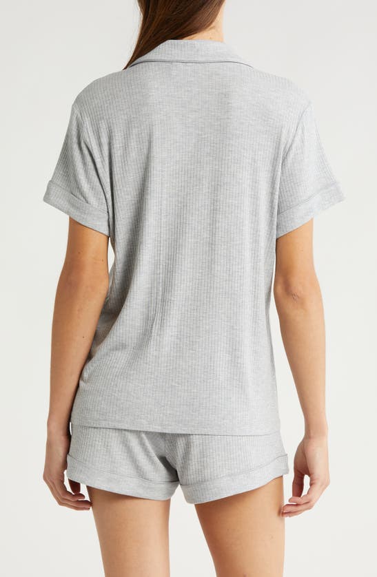 Nordstrom Moonlight Eco Rib Short Pajamas In Grey Heather
