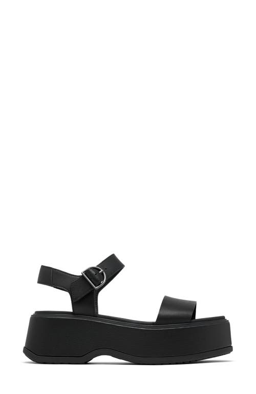 Shop Sorel Dayspring Platform Sandal In Black/black