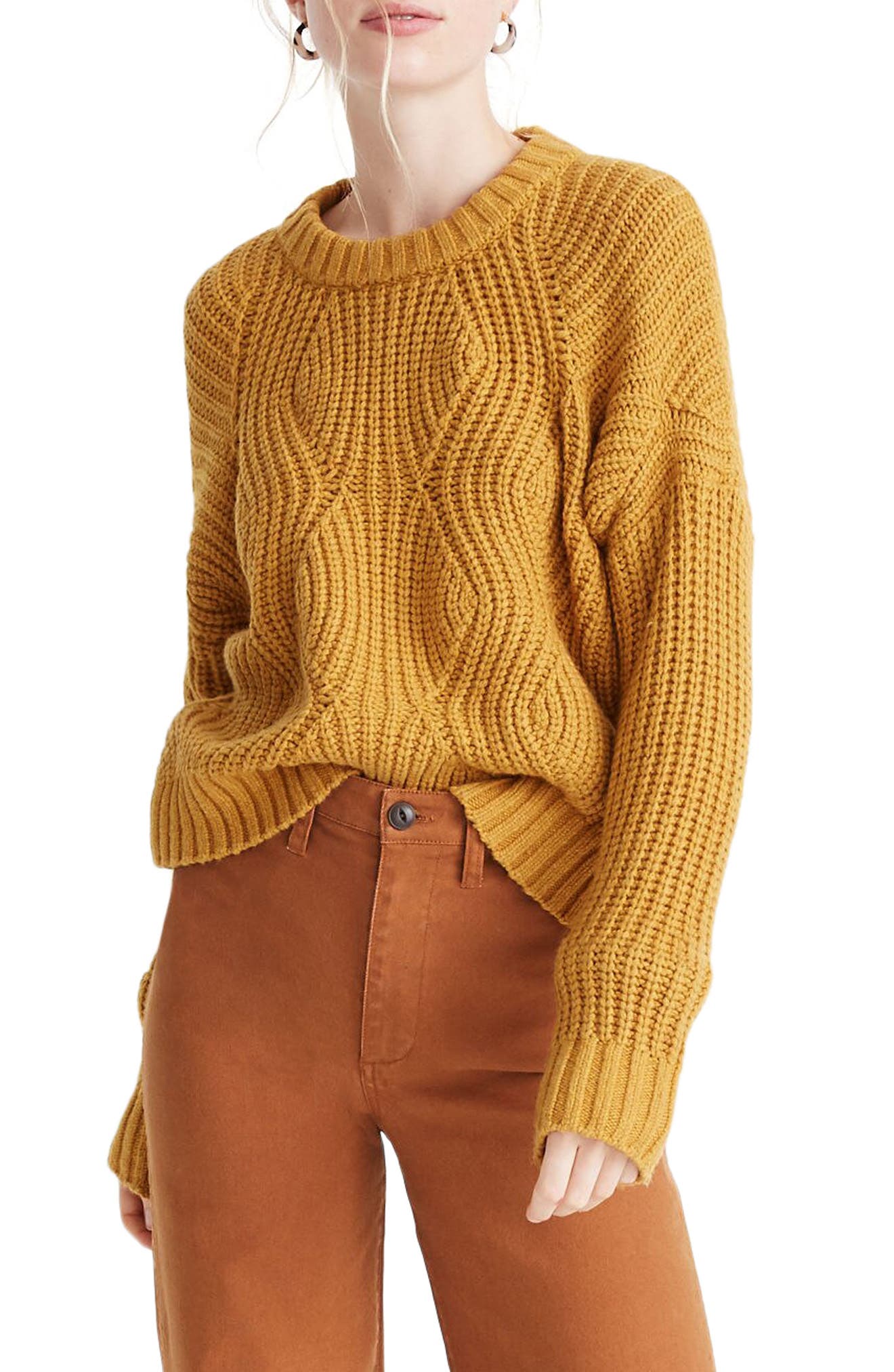 Madewell Everett Cable Knit Sweater Nordstrom Rack