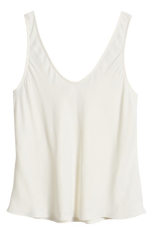Nordstrom Satin Scoop Neck Tank In Ivory Pristine