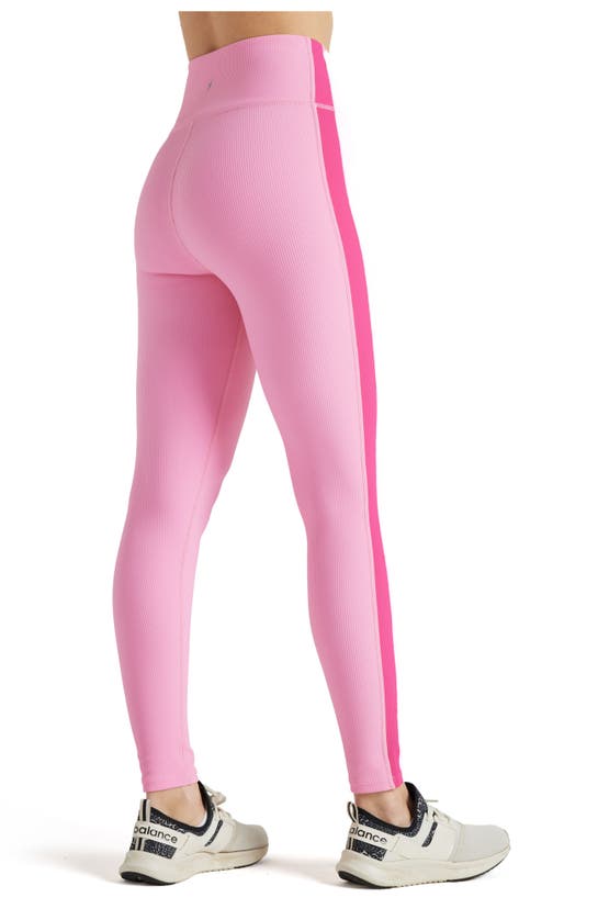 Shop Electric Yoga Color Block Rib Legging In Sachet Pink/pink Yarrow