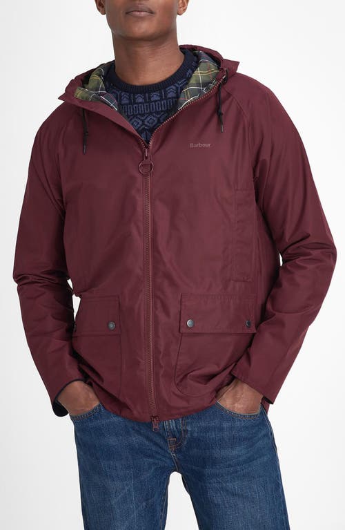 Shop Barbour Hooded Domus Water Resistant Jacket In Bordeaux