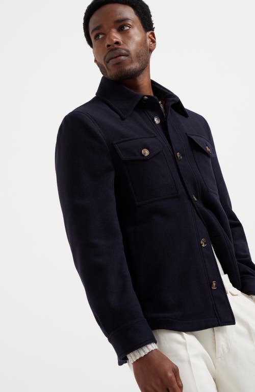 Shop Brunello Cucinelli Overshirt In Navy Blue