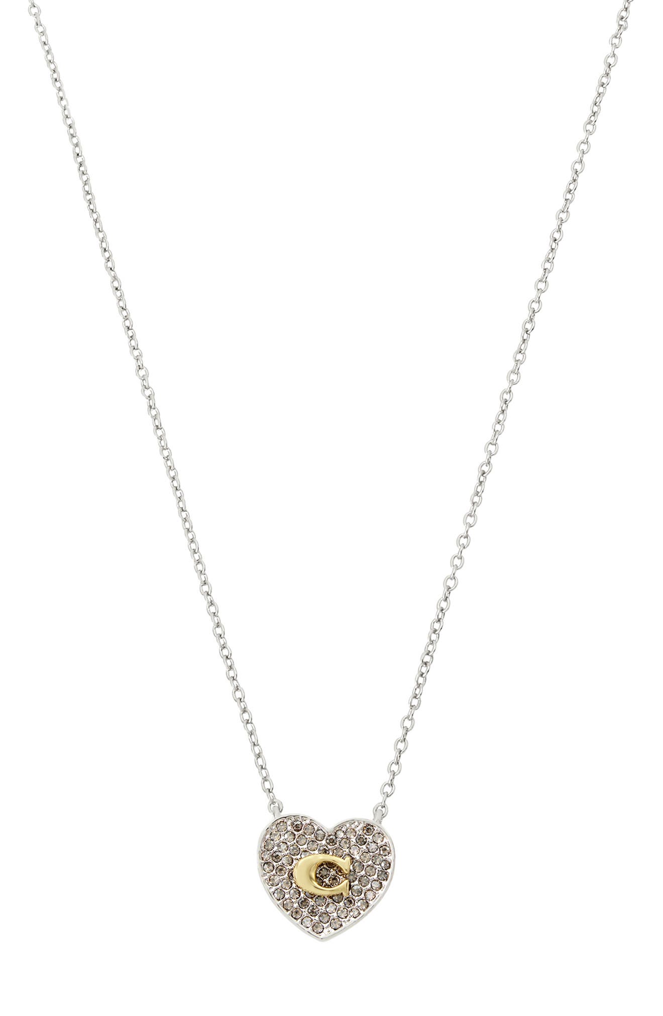 coach heart locket necklace