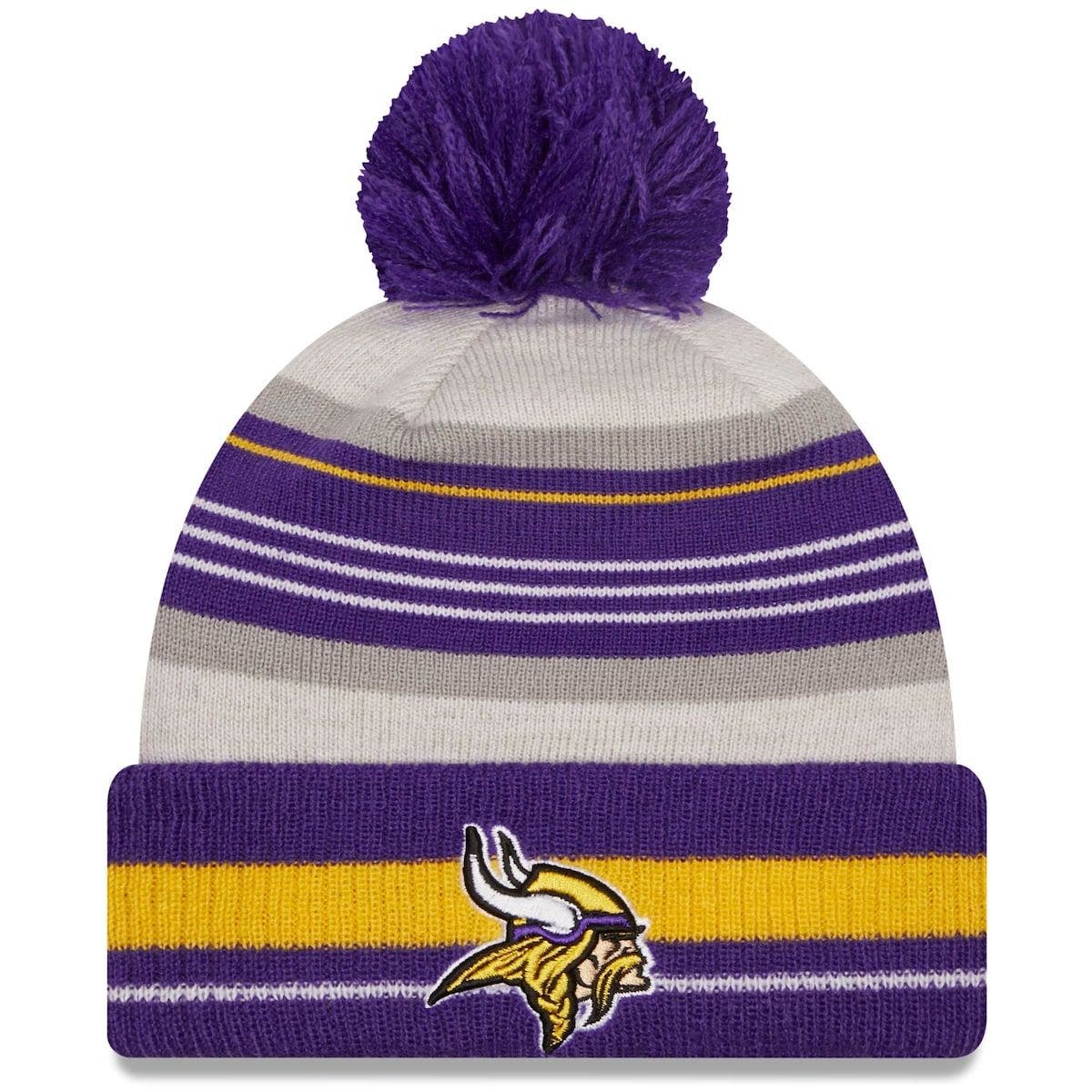 '47 Men's Purple Minnesota Vikings Bering Cuffed Knit Hat with Pom