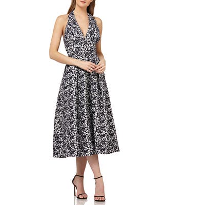 Kay Unger Halter Tea Length Dress