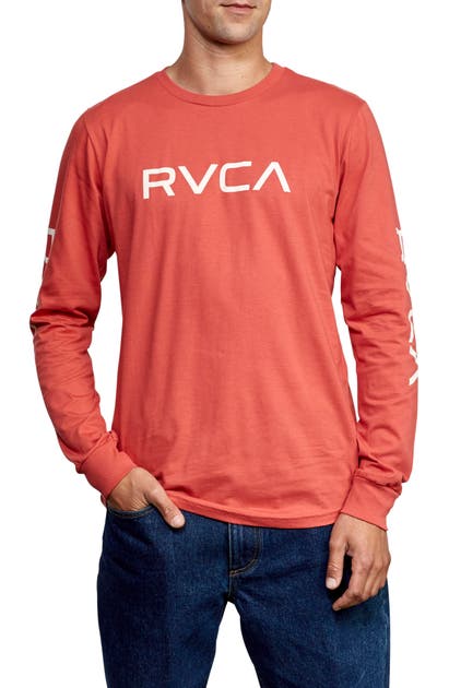Rvca Big Logo Long Sleeve T-shirt In Baked Apple