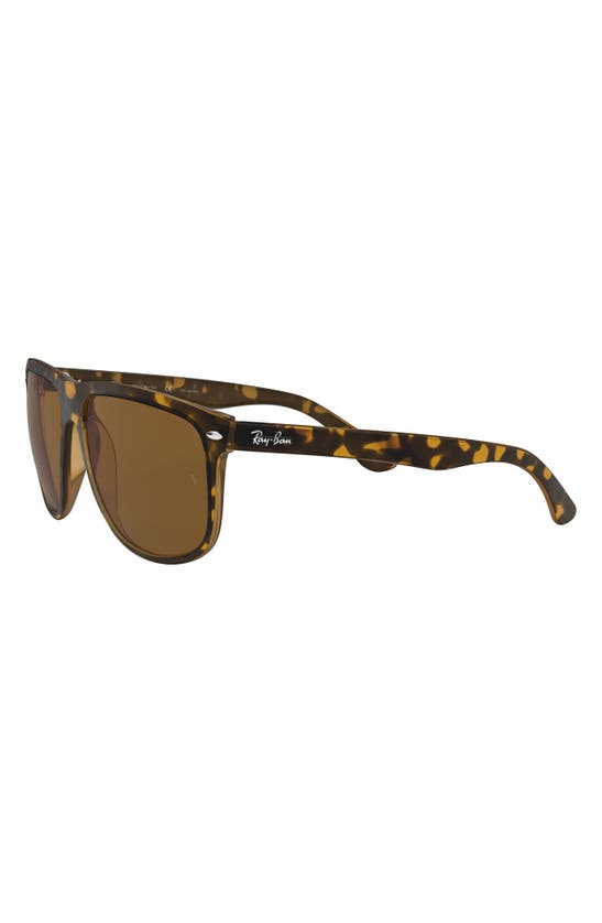 Shop Ray Ban Ray-ban Highstreet 60mm Polarized Flat Top Sunglasses In Light Havana Polarized