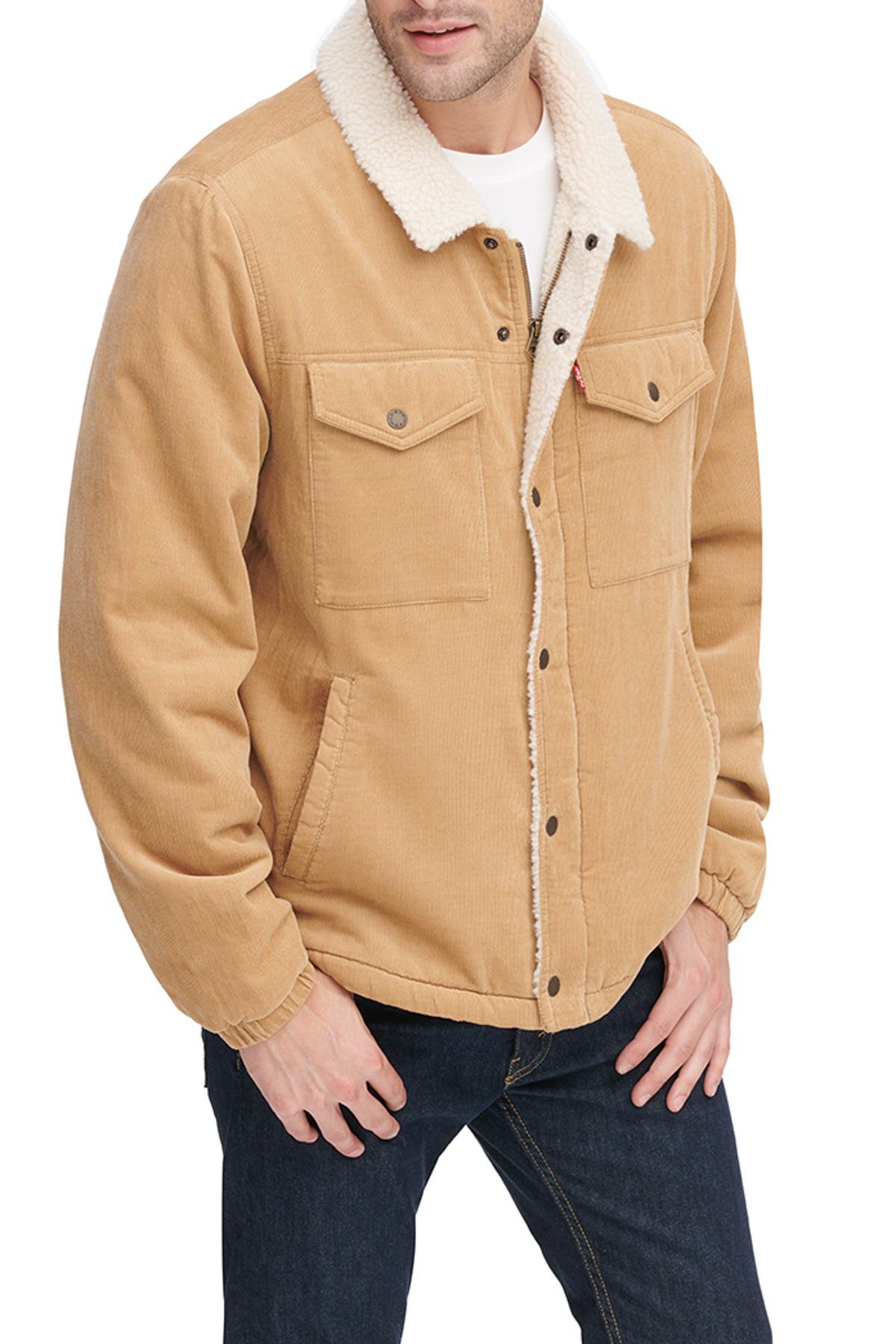 corduroy faux shearling jacket