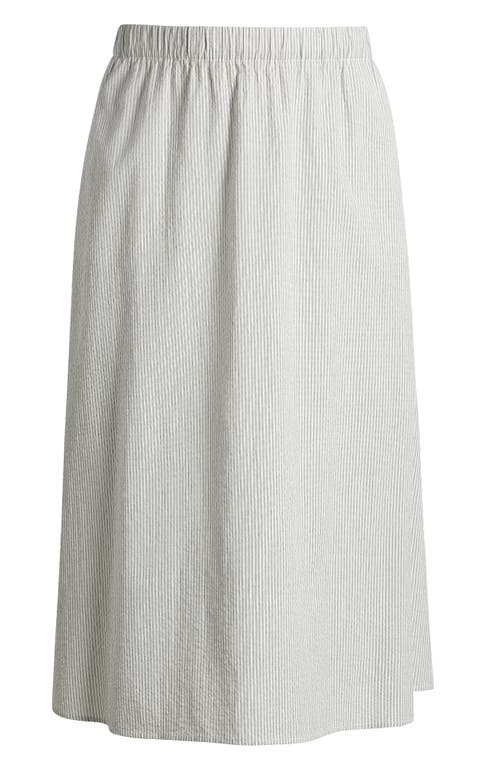 Eileen Fisher Striped High-waist Skirt In White/black