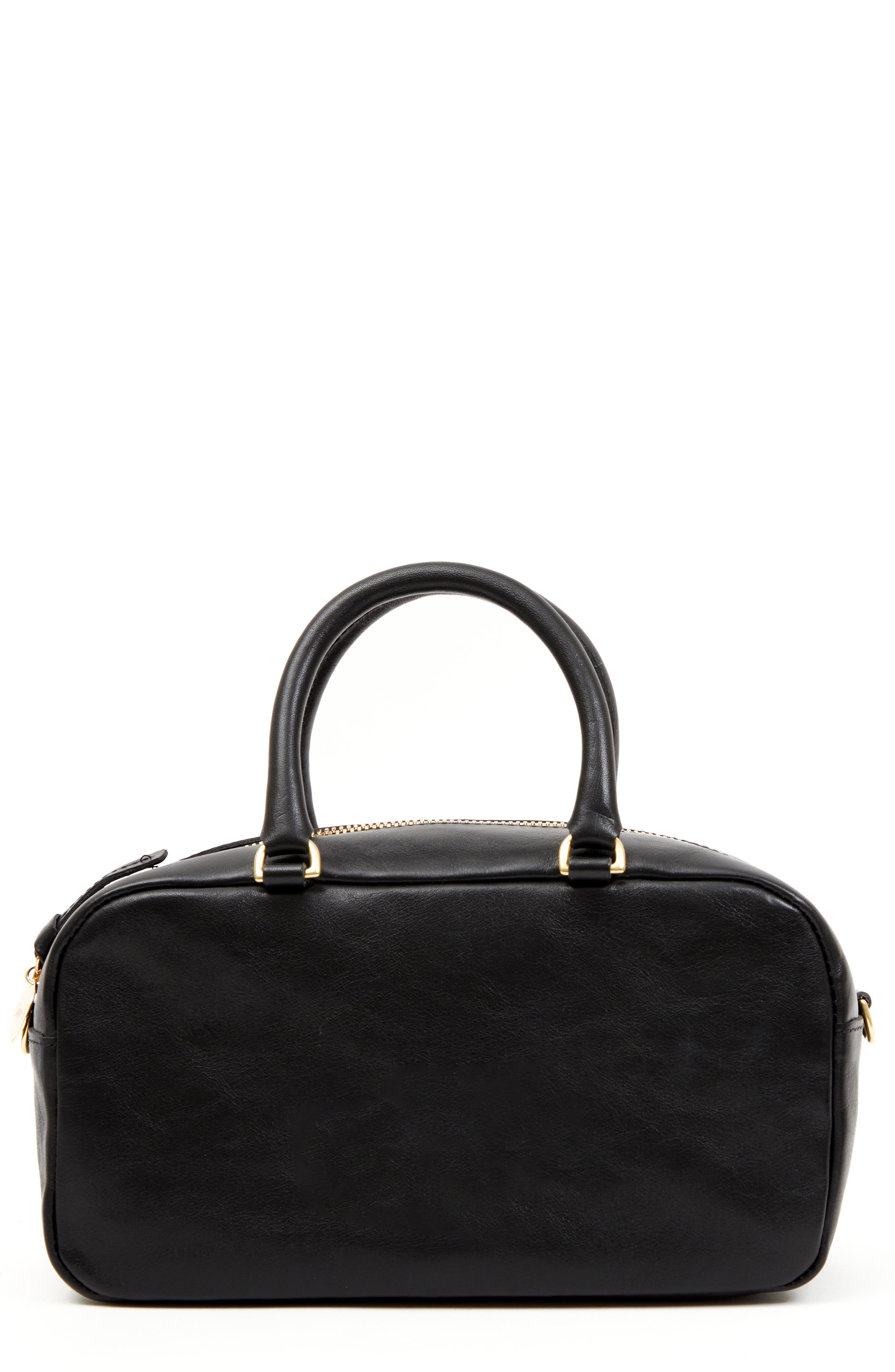 Clare V. Petite Claudine Leather Crossbody Bag in Black Rustic 