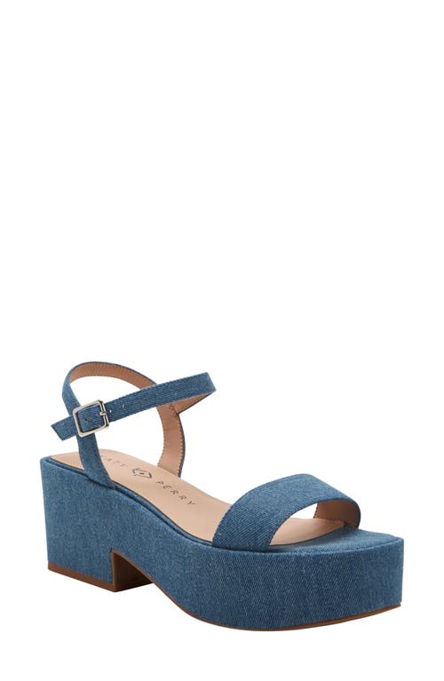 Katy Perry The Busy Bee Ankle Strap Platform Sandal Blue Denim at Nordstrom,