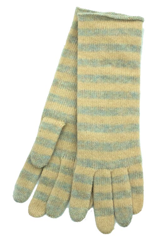 Shop Portolano Stripe Gloves In Cream/beige Blu