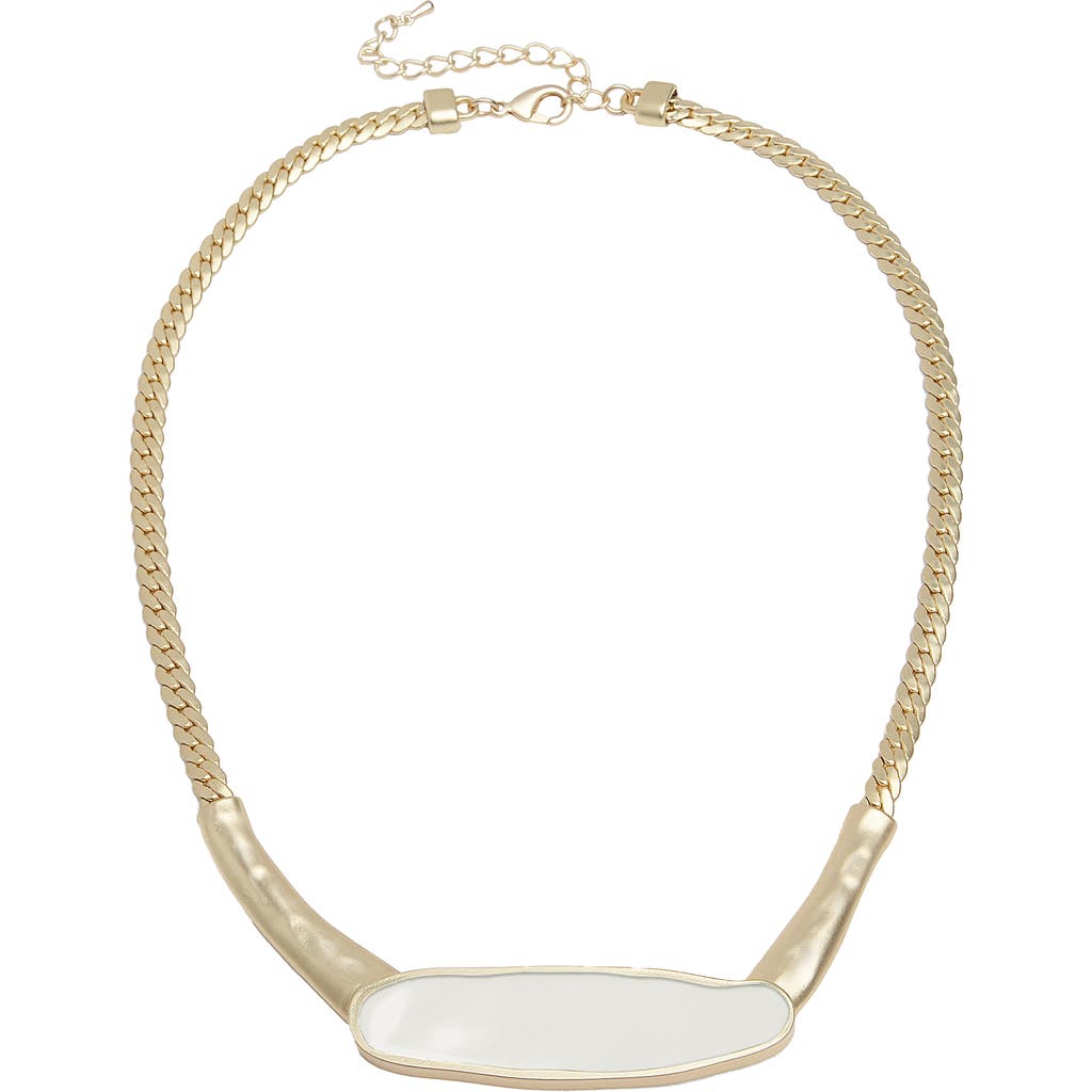 Saachi Herringbone Chain Plated Collar Necklace In Gold