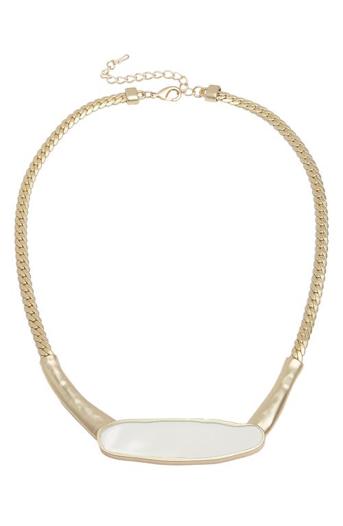 Saachi Herringbone Chain Plated Collar Necklace In White/gold