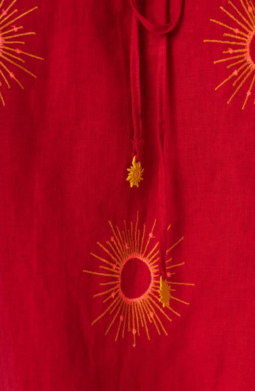 Maaji Eclipse Remi Linen Cover-up Midi Sundress In Red