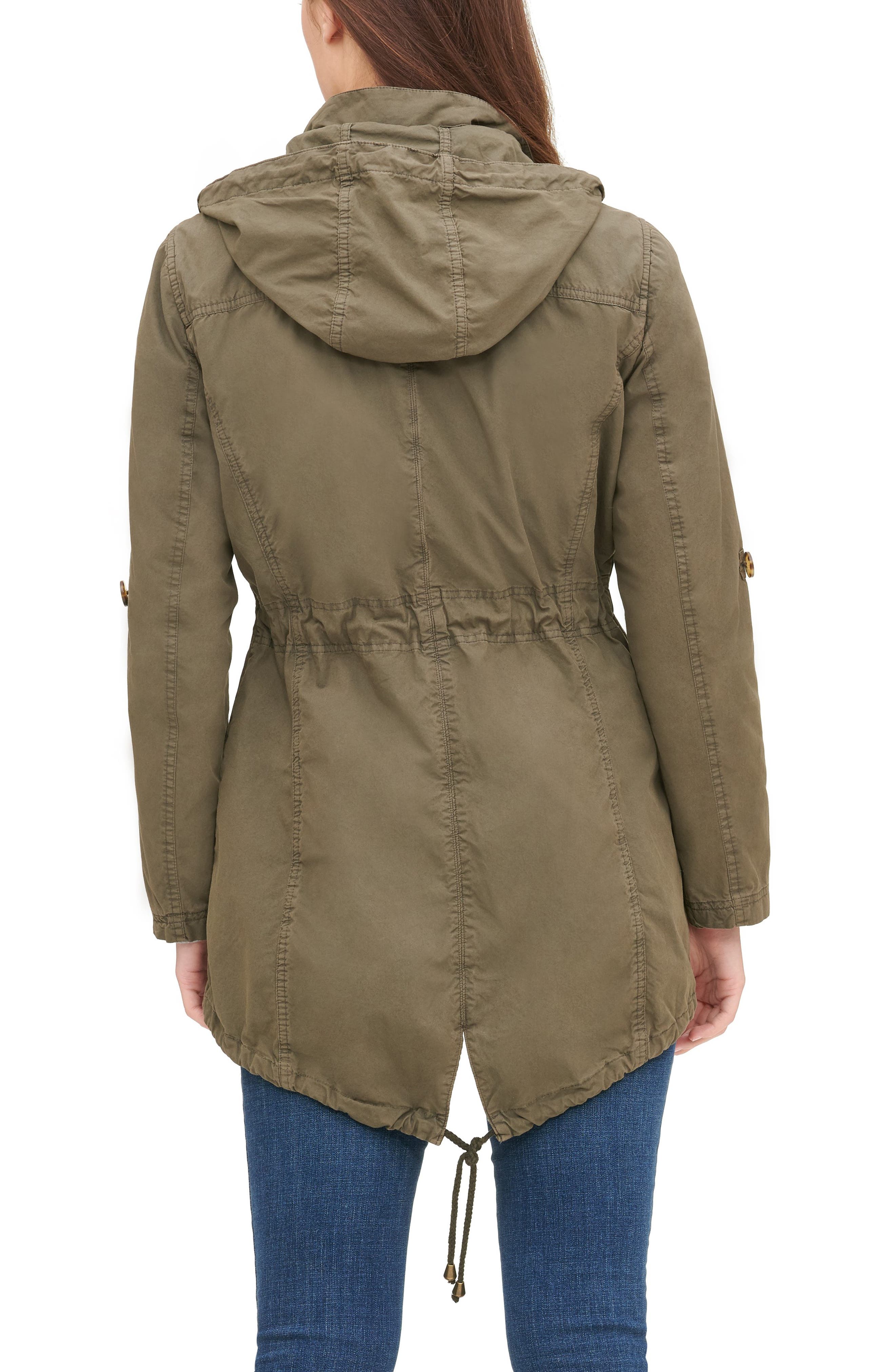 parachute hooded cotton utility jacket