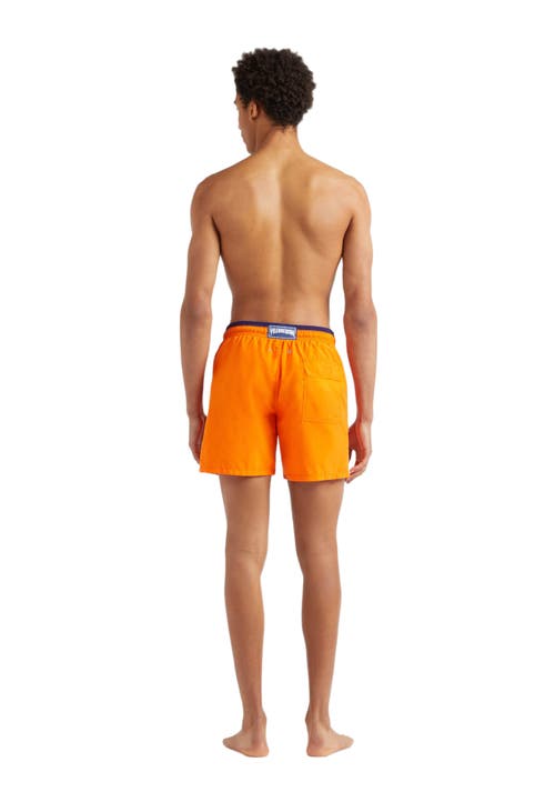 Vilebrequin Solid Bicolor Swim Shorts In Abricot