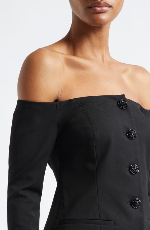 Shop L Agence L'agence Alice Off The Shoulder Blazer In Black