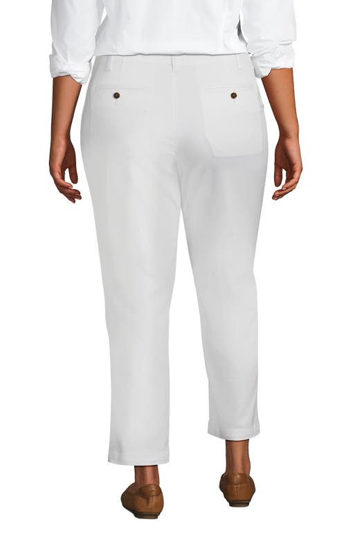 Shop Lands' End Plus Size Mid Rise Classic Straight Leg Chino Ankle Pants In White