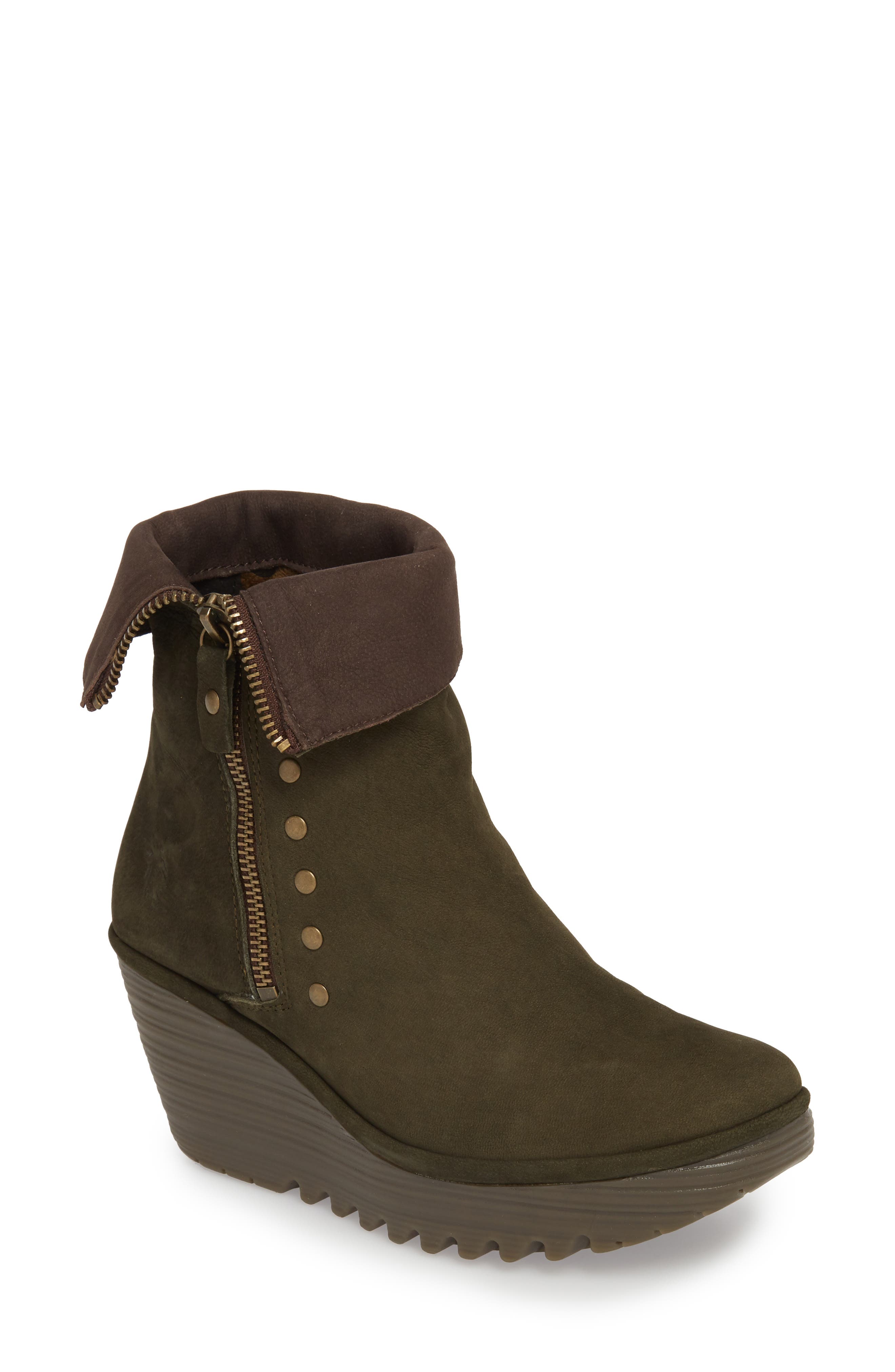 Fly London Yemi Wedge Bootie - Green