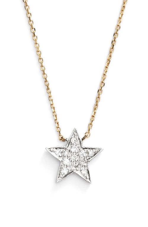 'Julianne Himiko' Diamond Star Pendant Necklace in Yellow Gold/White Gold