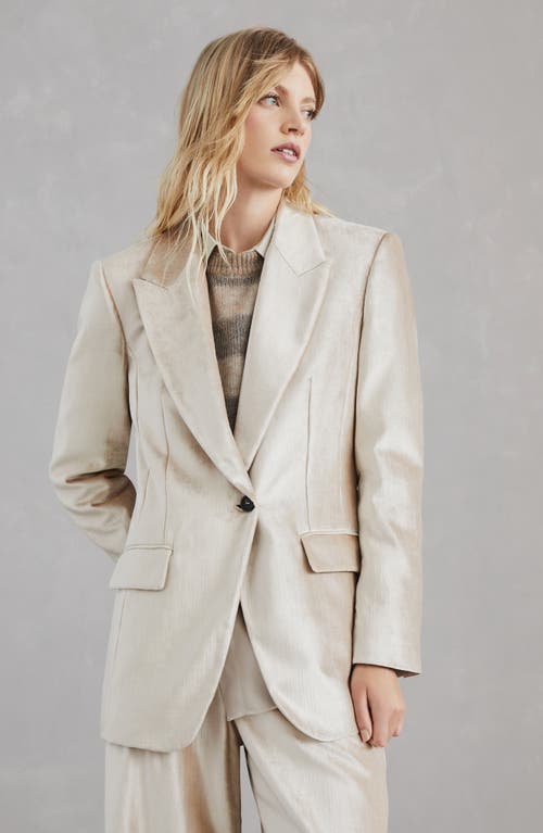 Shop Brunello Cucinelli Velvet Blazer In Rose Gold