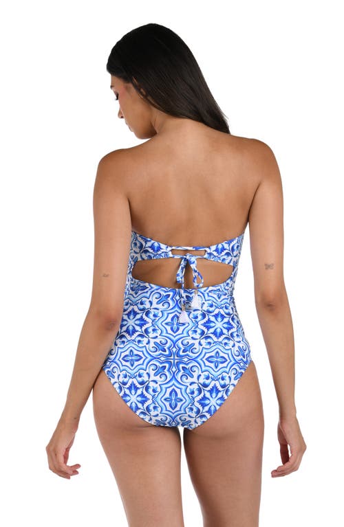 Shop La Blanca Alboran Bandeau One-piece Swimsuit In Blue