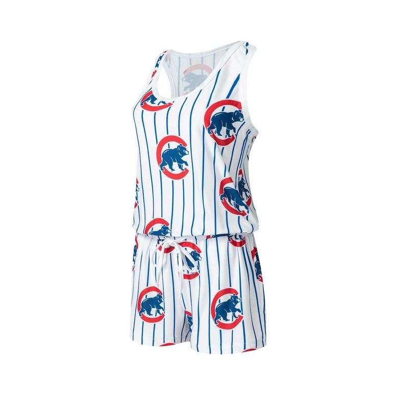 Women's Concepts Sport White Chicago Cubs Reel Pinstripe Top Size: Small