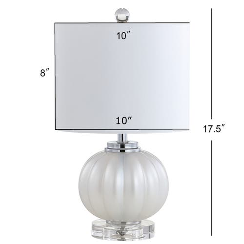 Jonathan Y Pearl Glass/crystal Led Table Lamp In White/cream