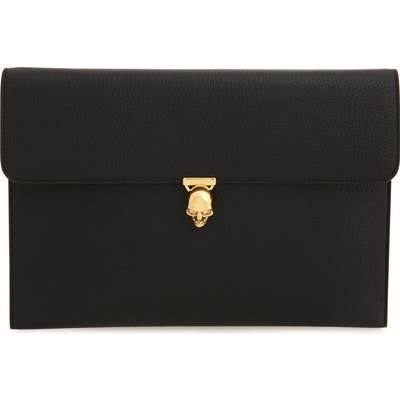 Alexander Mcqueen Skull Envelope Clutch - Black