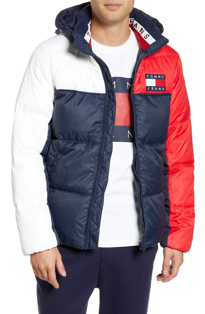 TOMMY JEANS TJM Essential Hooded Puffer Jacket | Nordstrom