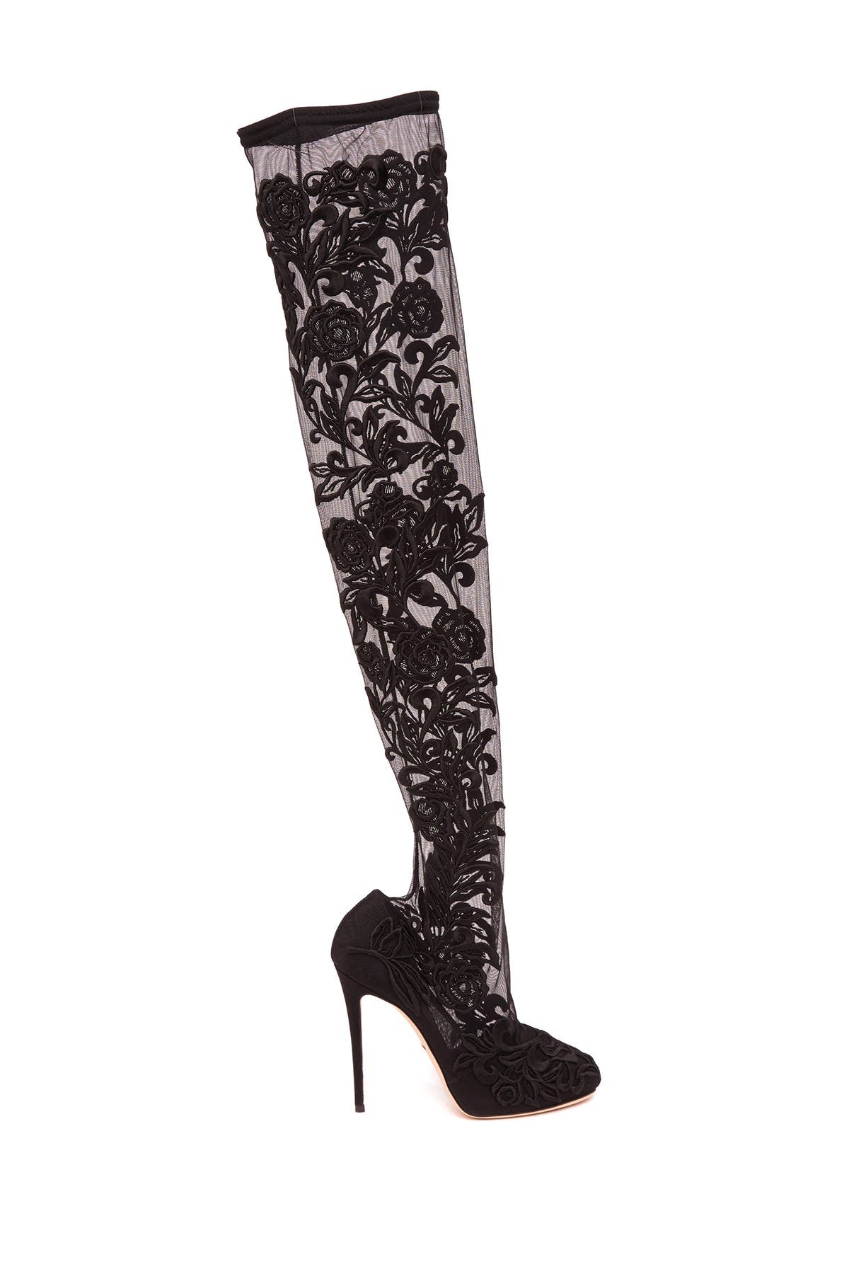 dolce and gabbana lace thigh high boots