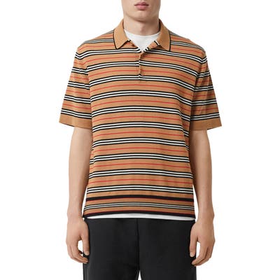 Burberry Beaford Merino Stripe Polo, Beige