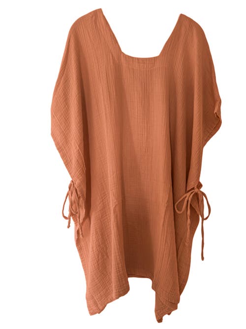 Anaya Easy Cotton Gauze Coverup Dress In Copper