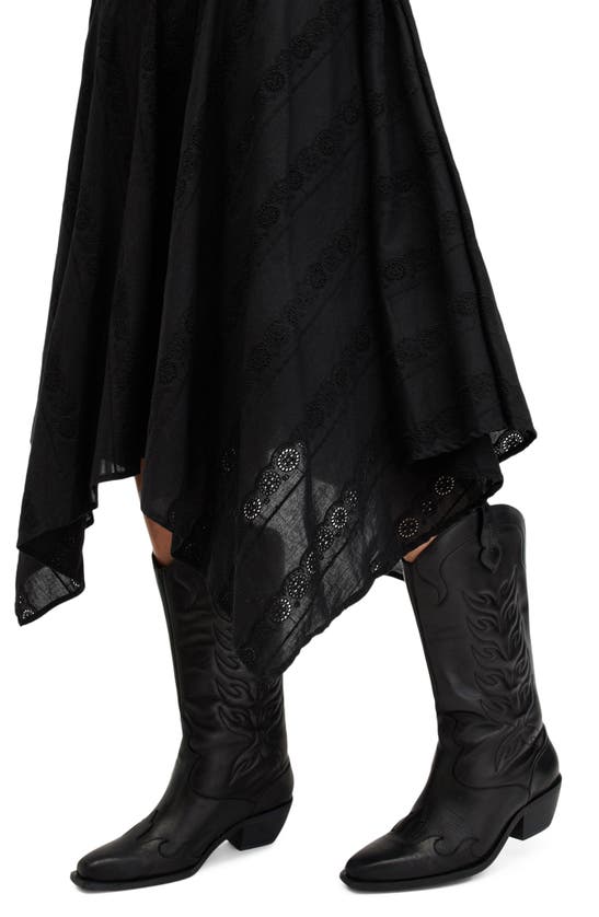 Shop Allsaints Avania Eyelet Embroidery Dress In Black