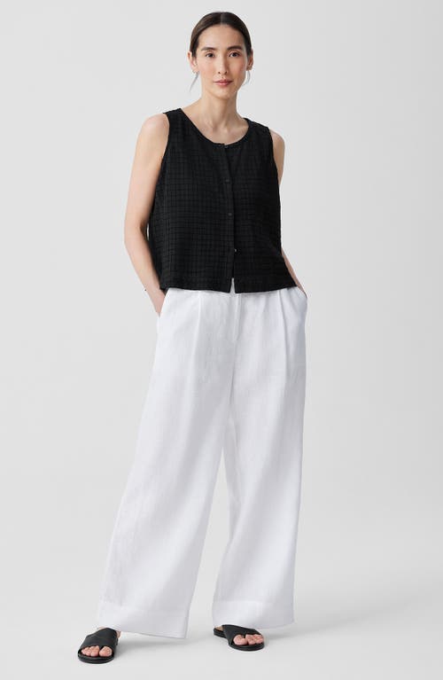 Shop Eileen Fisher Jewel Neck Organic Cotton Vest In Black