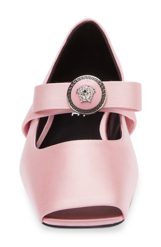 Shop Versace Gianni Ribbon Ballet Flat In English Rose