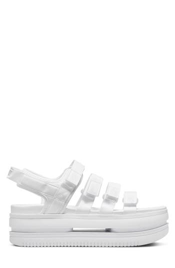 Nike Icon Classic Platform Sandal In White/pure Platinum/white