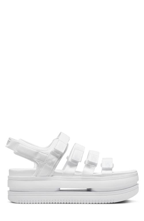 Shop Nike Icon Classic Platform Sandal In White/pure Platinum/white