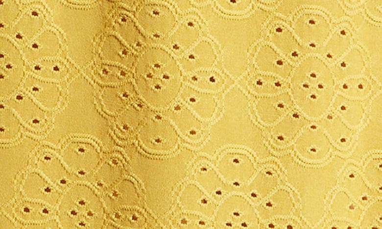 Shop Something New Anne Eyelet Minidress In Spicy Mustard