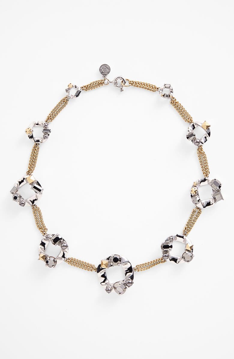 MARC BY MARC JACOBS 'Link to Katie - Large' Link Necklace, Main, color, GOLD/ SILVER MULTI