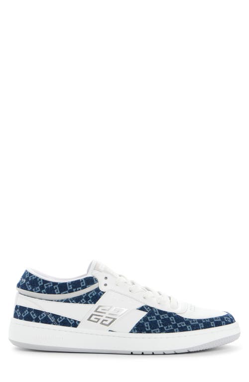 Givenchy G Move Sneakers In Leather And Monogram 72 Denim In Dark Blue