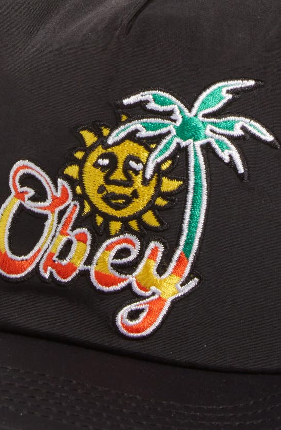 Shop Obey Tropical Adjustable Baseball Cap In Black