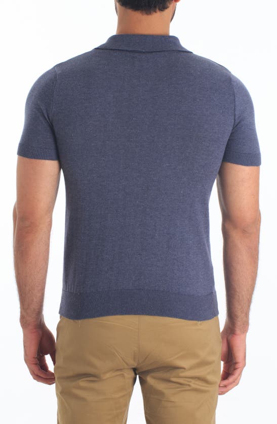 Shop Jared Lang Pima Cotton Polo Sweater In Dark Navy