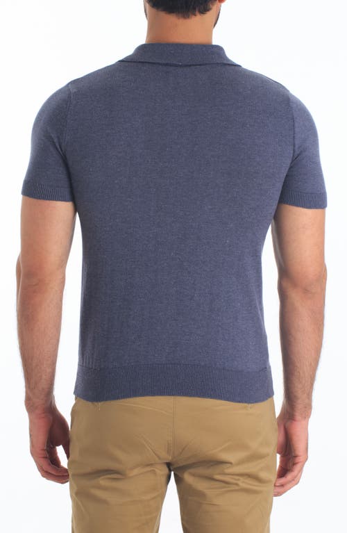Jared Lang Pima Cotton Polo Sweater In Dark Navy