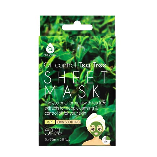 Pursonic Charcoal Sheet Mask + Tea Tree Sheet Mask + Cucumber Sheet Masks + Cleansing Charcoal Nose In Multicolor