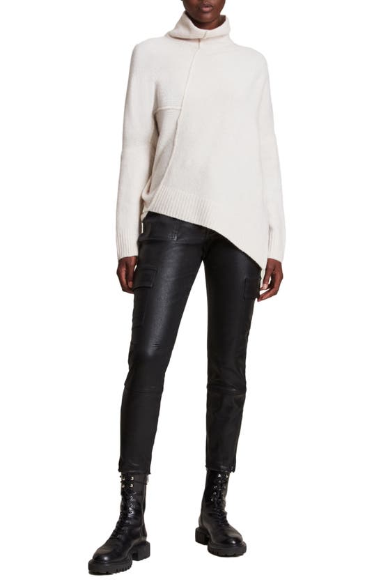 Allsaints Lock Mock Neck Sweater In Chalk White