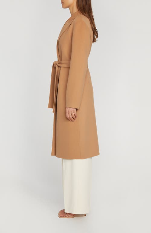 Elie Tahari The Nora Wool Wrap Coat In Fossil Brown